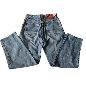 Vtg Lucky Brand High Waist Tapered Medium Wash Quality Relaxed Fit Jeans 30